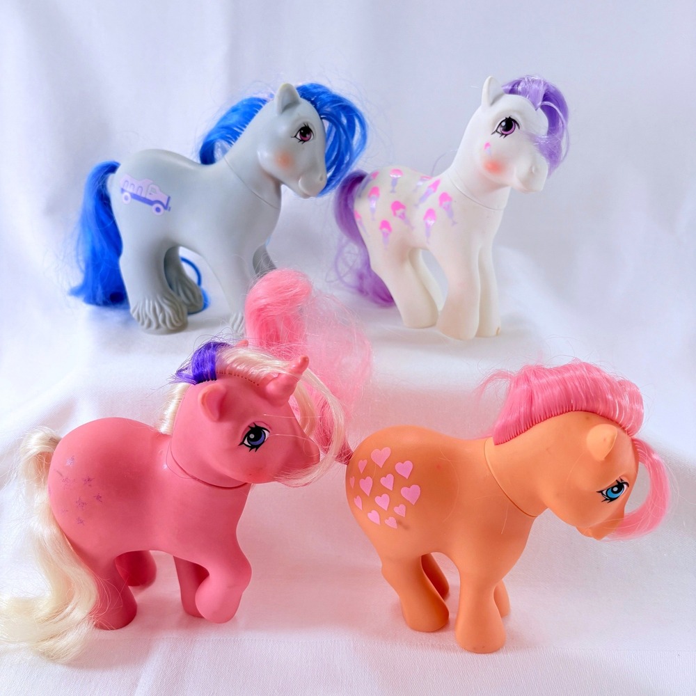 Vintage G1 Hasbro Lot of 4 My Little Pony MLP 1982-87 Pony Toys